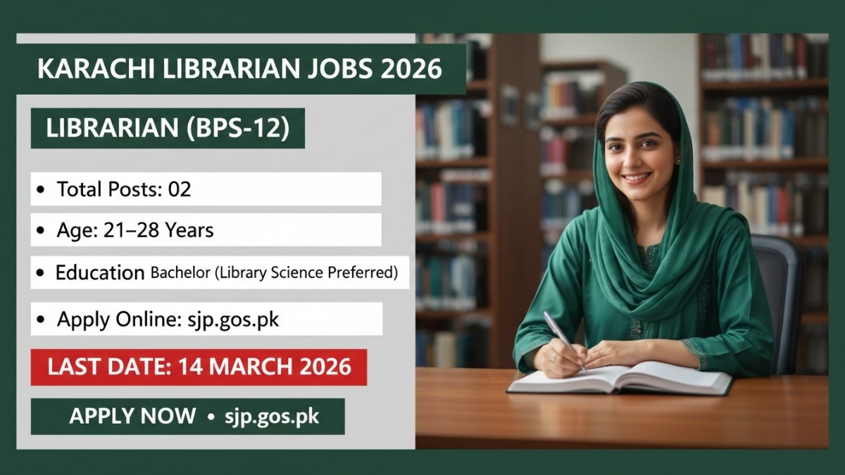 Karachi Librarian Jobs 2026 BPS-12 School Education Department Sindh Apply Online sjp gos pk