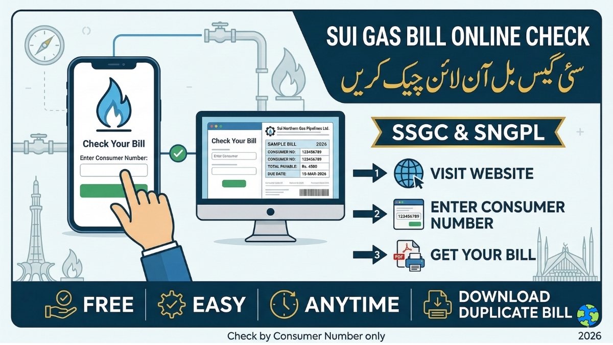 Sui Gas Bill Check Online Pakistan SNGPL SSGC Duplicate Gas Bill